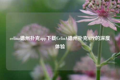 celina德州扑克app下载CelinA德州扑克APP的深度体验