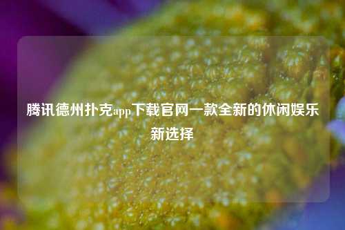腾讯德州扑克app下载官网一款全新的休闲娱乐新选择