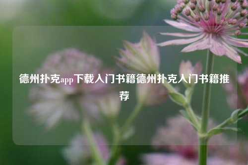 德州扑克app下载入门书籍德州扑克入门书籍推荐