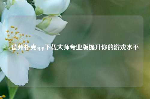 德州扑克app下载大师专业版提升你的游戏水平