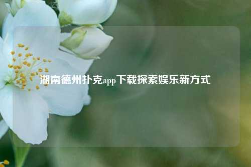 湖南德州扑克app下载探索娱乐新方式