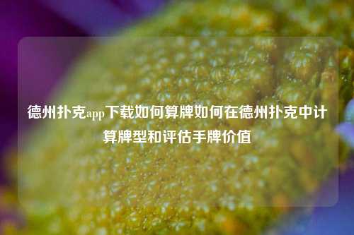 德州扑克app下载如何算牌如何在德州扑克中计算牌型和评估手牌价值