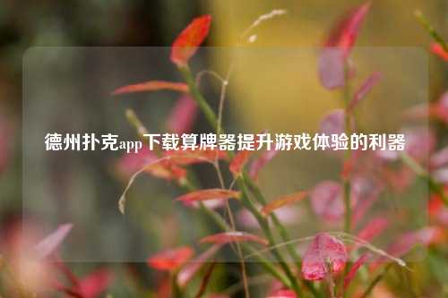 德州扑克app下载算牌器提升游戏体验的利器