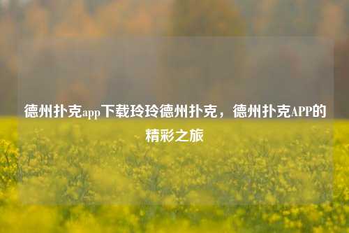 德州扑克app下载玲玲德州扑克，德州扑克APP的精彩之旅