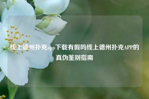 线上德州扑克app下载有假吗线上德州扑克APP的真伪鉴别指南