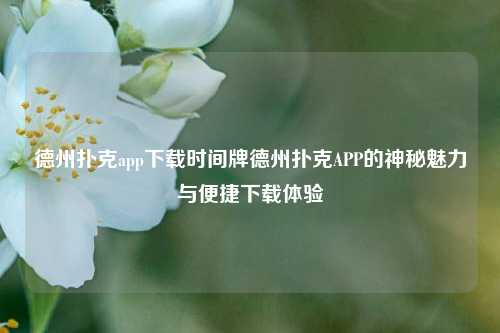 德州扑克app下载时间牌德州扑克APP的神秘魅力与便捷下载体验