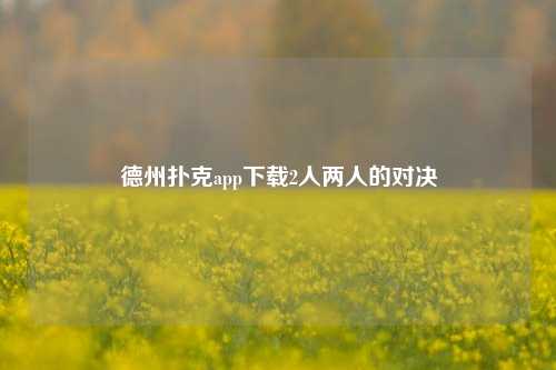 德州扑克app下载2人两人的对决