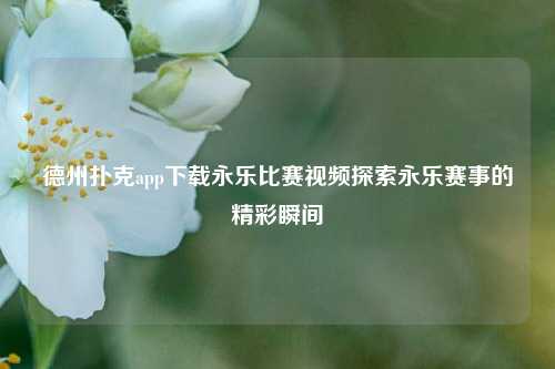 德州扑克app下载永乐比赛视频探索永乐赛事的精彩瞬间