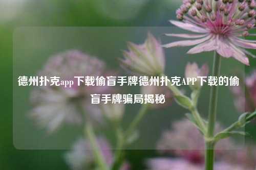 德州扑克app下载偷盲手牌德州扑克APP下载的偷盲手牌骗局揭秘