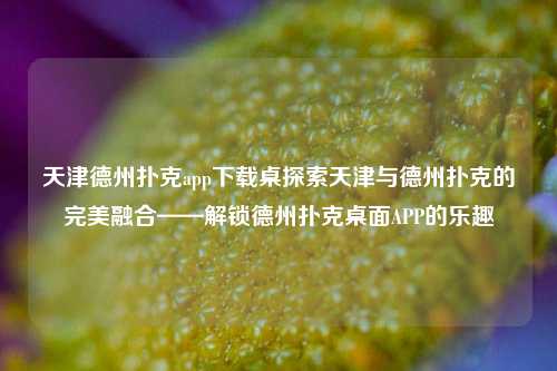 天津德州扑克app下载桌探索天津与德州扑克的完美融合——解锁德州扑克桌面APP的乐趣