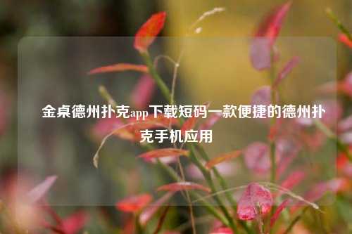 現金桌德州扑克app下载短码一款便捷的德州扑克手机应用