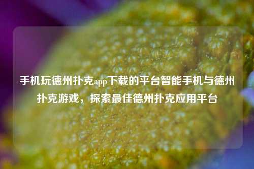 手机玩德州扑克app下载的平台智能手机与德州扑克游戏，探索最佳德州扑克应用平台