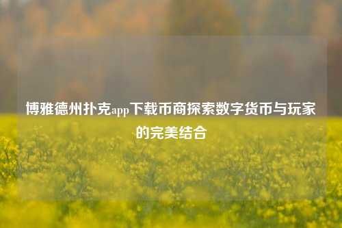 博雅德州扑克app下载币商探索数字货币与玩家的完美结合
