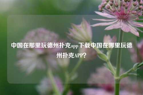 中国在那里玩德州扑克app下载中国在哪里玩德州扑克APP？