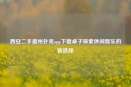 西安二手德州扑克app下载桌子探索休闲娱乐的新选择
