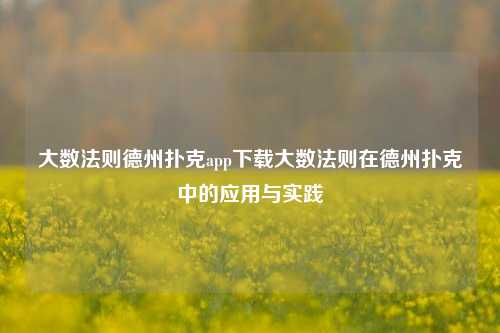 大数法则德州扑克app下载大数法则在德州扑克中的应用与实践