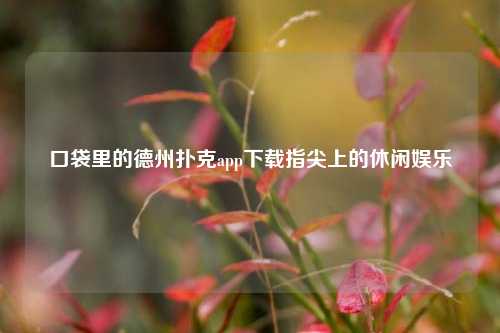 口袋里的德州扑克app下载指尖上的休闲娱乐
