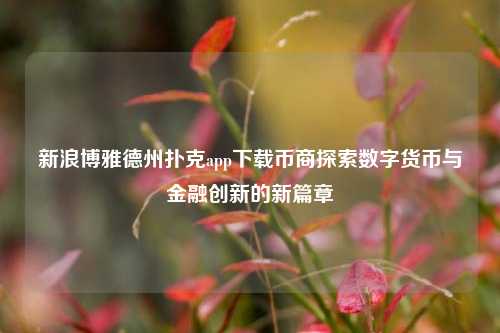 新浪博雅德州扑克app下载币商探索数字货币与金融创新的新篇章