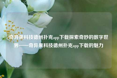 奇异果科技德州扑克app下载探索奇妙的数字世界——奇异果科技德州扑克app下载的魅力