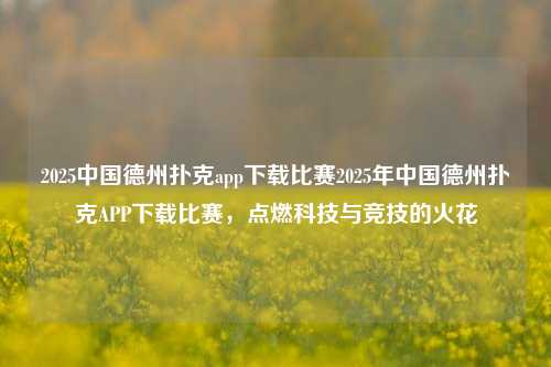 2025中国德州扑克app下载比赛2025年中国德州扑克APP下载比赛，点燃科技与竞技的火花