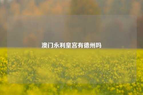澳门永利皇宫有德州吗
