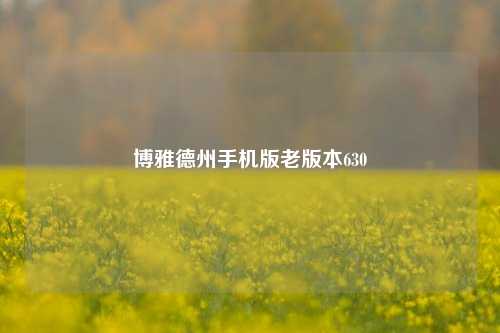 博雅德州手机版老版本630