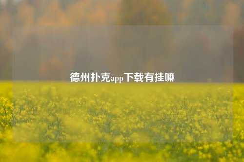 德州扑克app下载有挂嘛