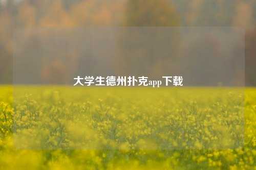 大学生德州扑克app下载